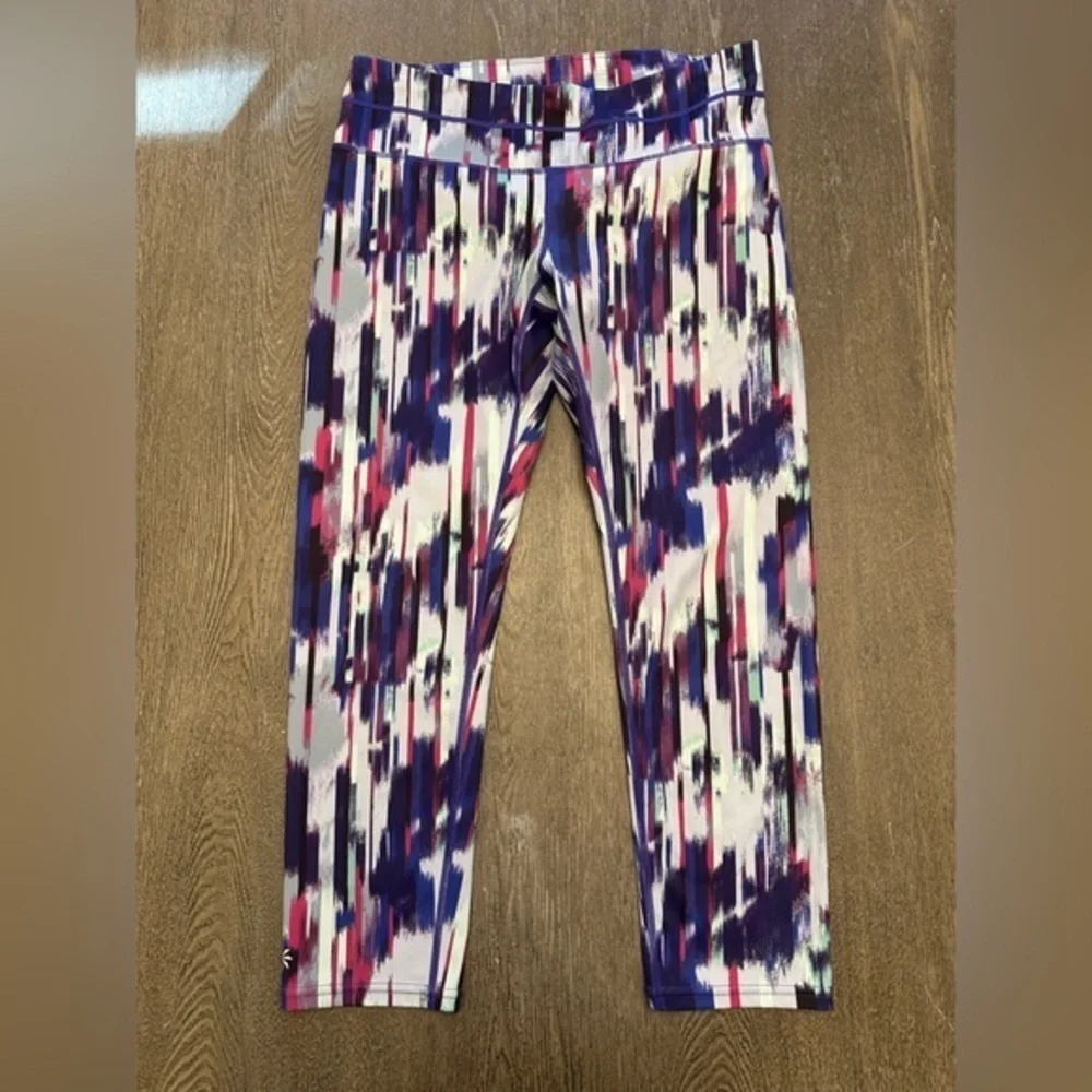 LIKE NEW ATHLETA MULTI COLORED CROPPED LEGGINGS - Size Small AKU:1